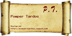 Pomper Tardos névjegykártya